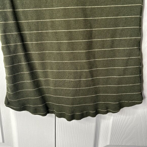 Soon Maternity Dark Green Striped Long Sleeve Ribbed Top Women's Size Small S - Picture 5 of 7